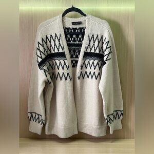 Lane Bryant Beige and Black Cardigan Sweater